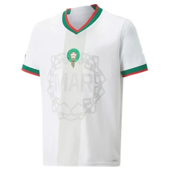 Camiseta Marruecos temporada 2022 segunda equipación Copa Del Mundo blanco