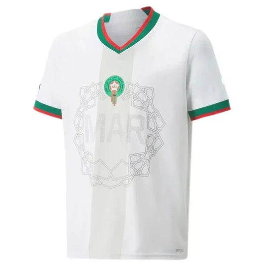Camiseta Marruecos temporada 2022 segunda equipación Copa Del Mundo blanco