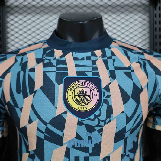 Camiseta Manchester City Blue Retro Style Special Edición Shirt 24-25