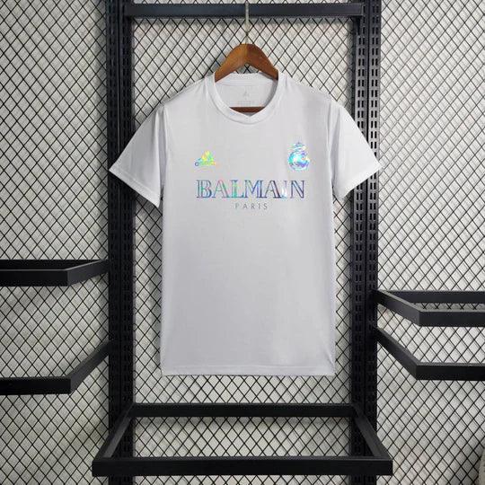 Camiseta Real Madrid foot Balmain blanco 2023 2024