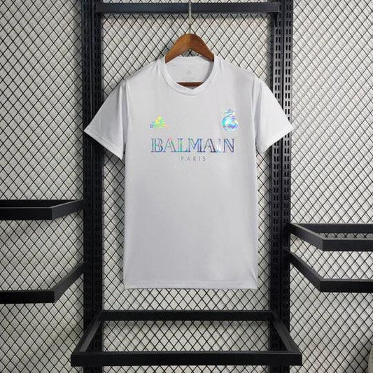 Camiseta Real Madrid foot Balmain blanco 2023 2024