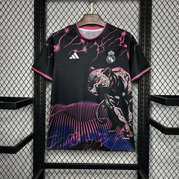 Camiseta Real Madrid Negro Rosa Pantera 2024/25